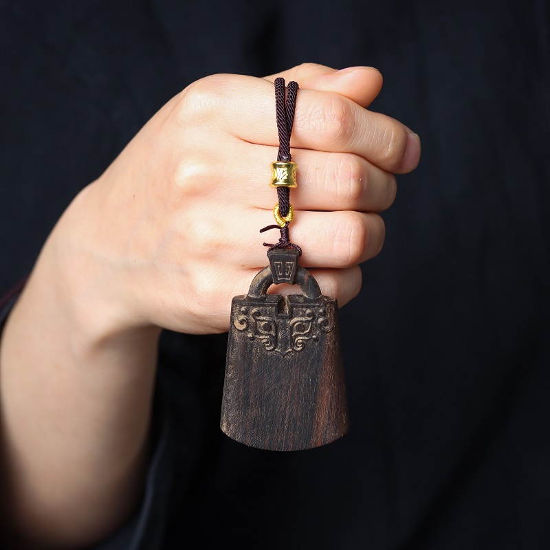 沉香木雕刻平安锁项链吊坠工艺品车挂件男女饰品沉香无事佛牌脖挂