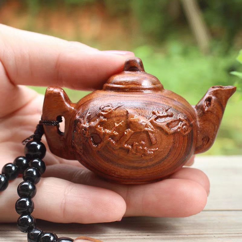 花梨木把把胡木雕挂件红木茶壶木质手玩把件实木摆件明清文玩吊坠