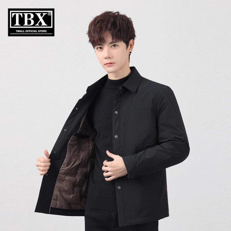 高端轻薄羽绒服男士2025年新款冬季短款衬衫式翻领鹅绒服外套男款