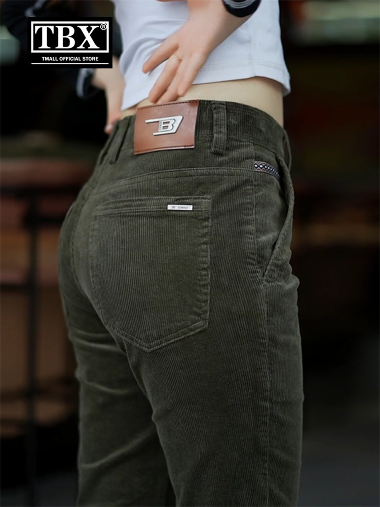 高端灯芯绒休闲裤子男士2025新款春秋季男裤商务直筒男款冬装加绒