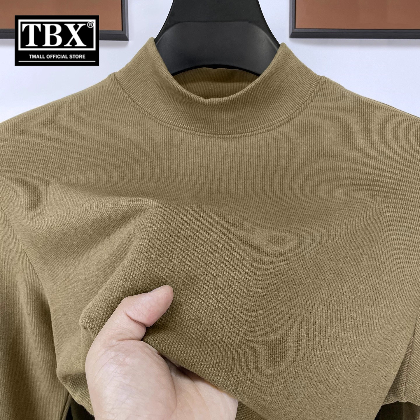 高端半高领德绒打底衫男士2025新款冬季保暖内搭卫衣男款长袖t恤