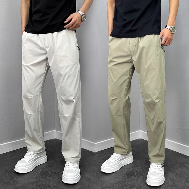 高端休闲裤子男士2025新款春夏季薄款速干男裤直筒伞兵冲锋裤男款