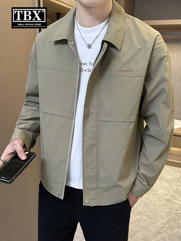 高端行政夹克外套男士2025新款春秋冬季商务休闲工装翻领上衣男款