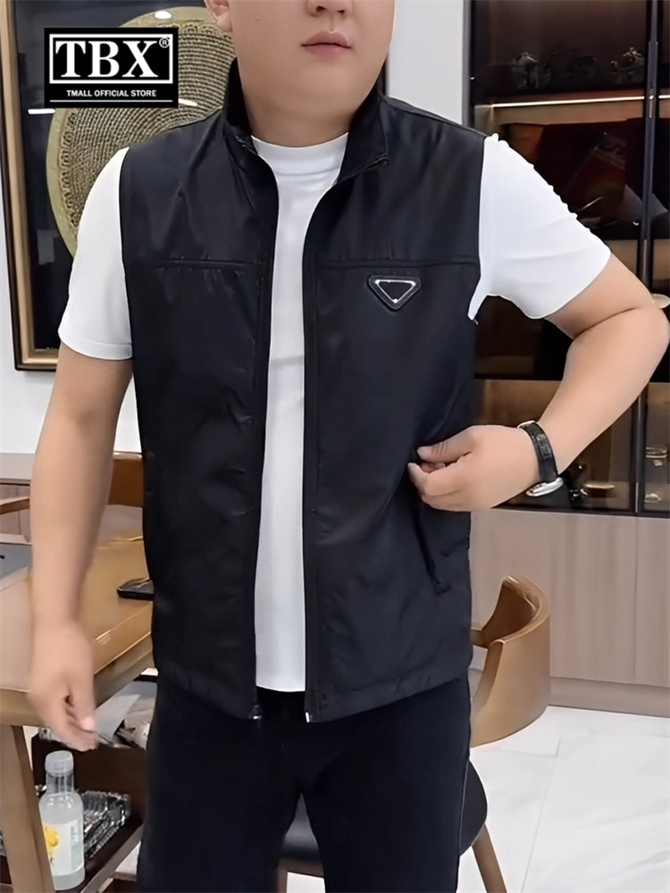 高端欧货立领马甲男士2025新款春秋季坎肩无袖背心冲锋衣外套男款