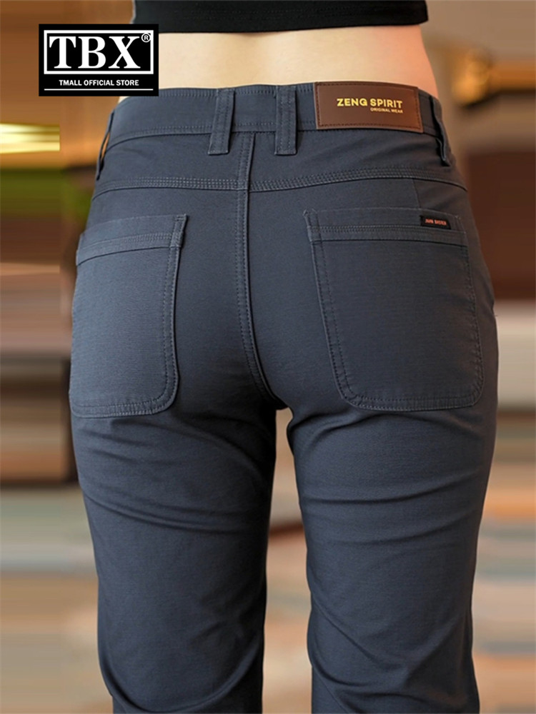 高端休闲裤子男士2025新款夏季男裤商务直筒长裤男款春秋冬装加绒