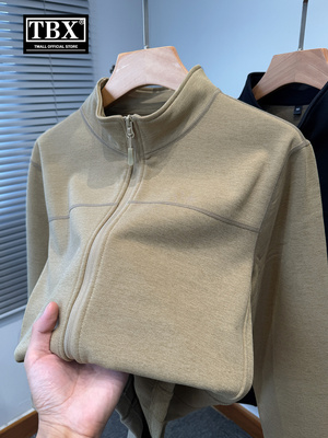 高端奥利绒开衫卫衣男士2025新款秋冬季加绒加厚抓绒立领外套男款