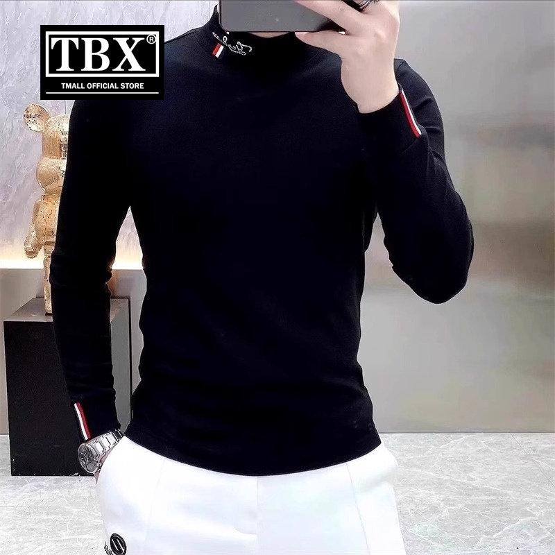 欧货半高领打底衫男士2025新款秋冬季加绒厚卫衣男款内搭长袖t恤