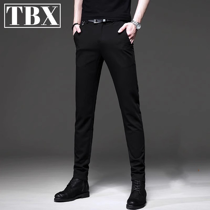 高端商务休闲裤男士春秋2025新款西裤男款修身小脚男裤子冬季加绒