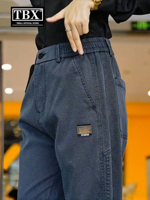 高端男士牛仔裤2025新款秋冬季加绒加厚男裤宽松直筒休闲裤子男款