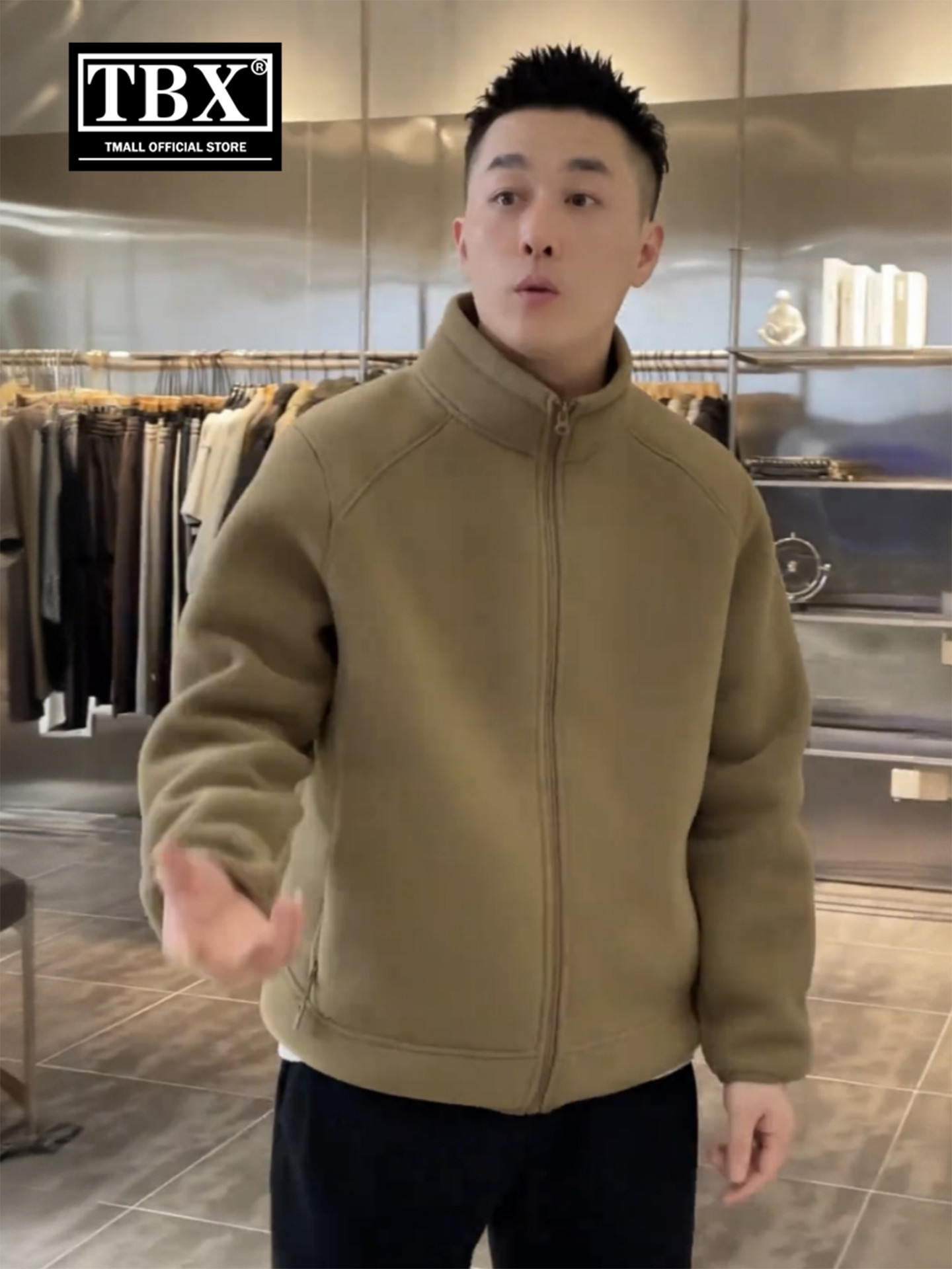 高端双面摇粒绒外套男士2025新款秋冬季加厚保暖抓绒立领夹克男款