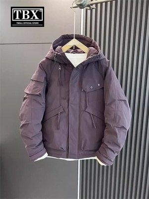 高端工装羽绒服男士冬季2025新款爆款加厚保暖鸭绒冲锋衣外套男款