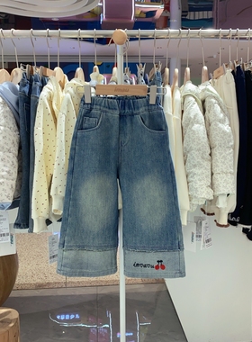 2025冬季新款imau奕玛童装女小童儿童加绒加厚牛仔长裤58SF350097