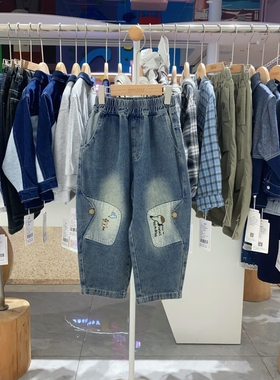 春季秋季imau奕玛男小童装宝宝裤子儿童卡通休闲牛仔裤53SF350115