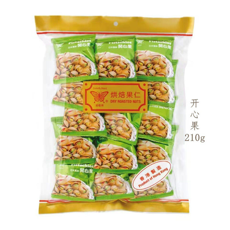 香港进口蝴蝶牌精选日本风味烘培开心果210g(15小包)坚果果仁食品