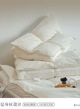 LANSIU/蓝丝羽双层鹅绒枕五星级酒店加厚羽绒枕头家用单人枕芯