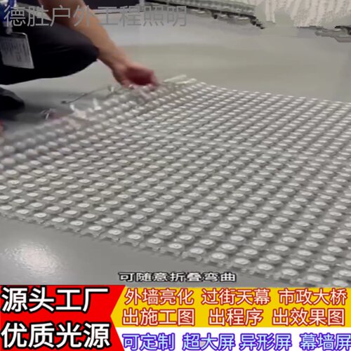 LED透明网格屏室内外户外防水柔性高亮度玻璃幕墙像素动画点光源