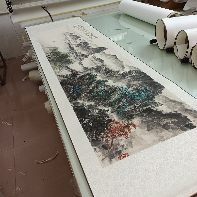 蔡景星-借问西湖客厅大堂会所巨幅中式国画装饰画微喷复制山水画