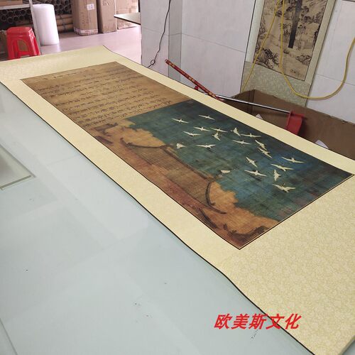 宋徽宗赵佶瑞鹤图国画高清艺术微喷古代名画复制品客厅临摹装饰画