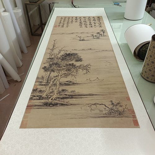 立轴名家山水人物国画复制装饰画