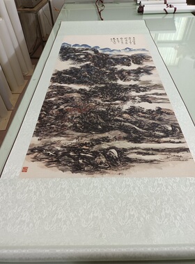 黄宾虹黄山图新中式水墨字画竖幅挂轴高清宣纸微喷仿真复制装饰画