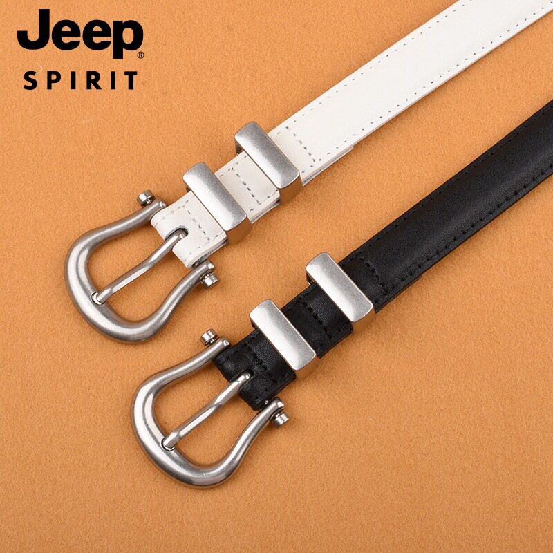 Jeepspirit针扣时尚真皮女士腰带百搭时尚新款牛皮裤带吉普女皮带