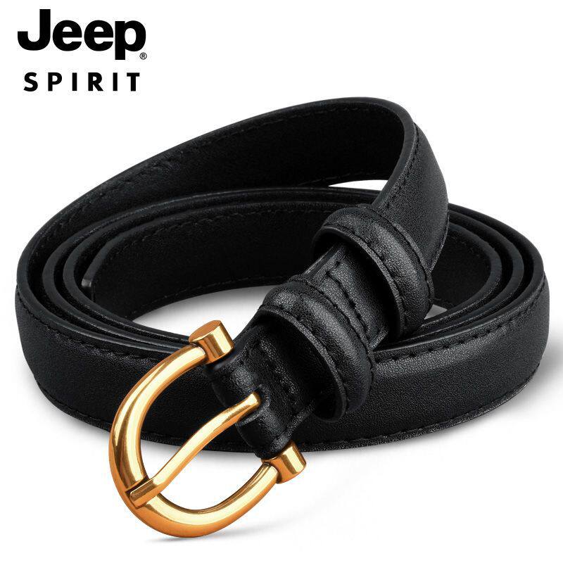 JEEPSPIRIT正品针扣二层牛皮腰带腰带简约百搭新款吉普针扣女皮带