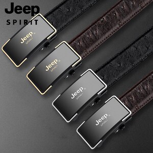 吉普品牌官方正品JEEPSPIRIT男头层牛皮自动扣皮带合金扣头皮带