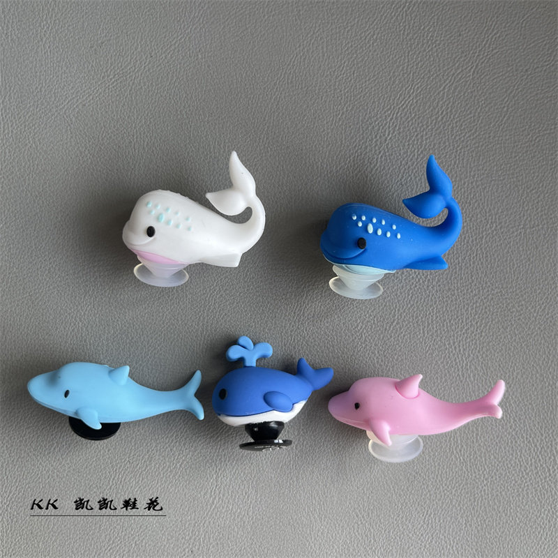 洞洞鞋配饰鞋花扣上配件立体海豚套装卡通鞋花装饰适配CrossCrocs