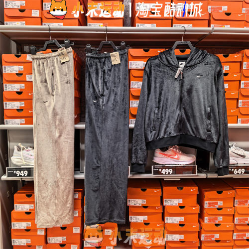 Nike/耐克 正品女子灯芯绒针织保暖运动休闲百搭直筒长裤HJ0923
