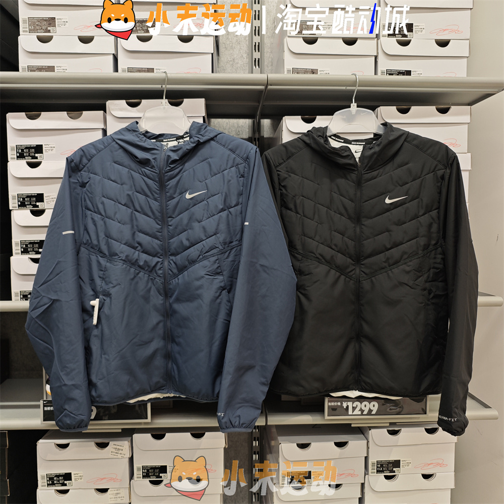 耐克拉鏈男子短款運動薄棉衣