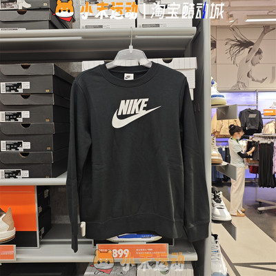 Nike/耐克 女子加绒冬季卫衣大logo圆领长袖套头衫运动上衣DQ5833