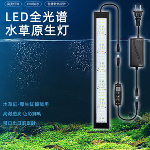 24V安全电压全光谱纯白光日出日落定时鱼缸造景水草潜水陆两用灯