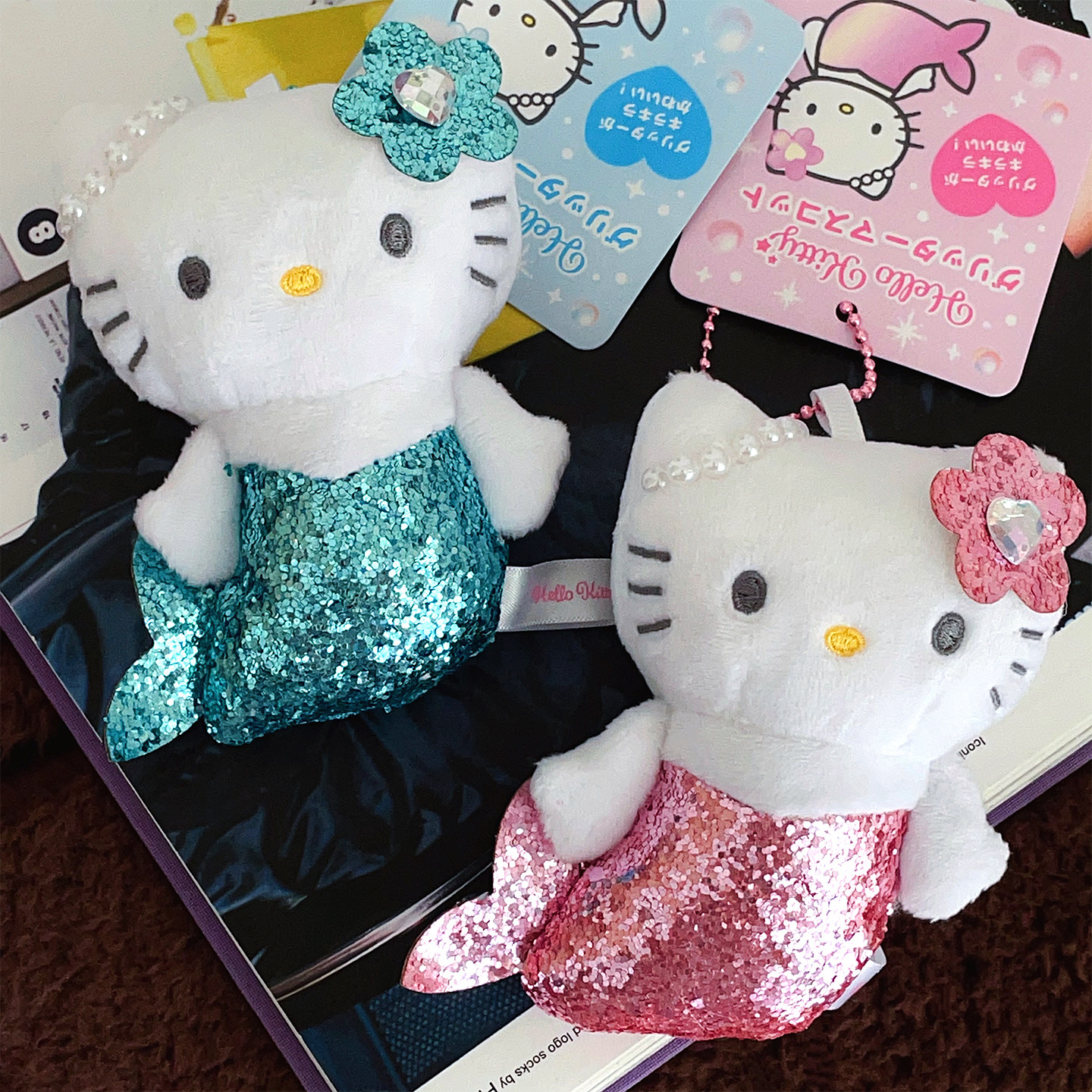 Nic闪闪亮片美人鱼kitty包挂件