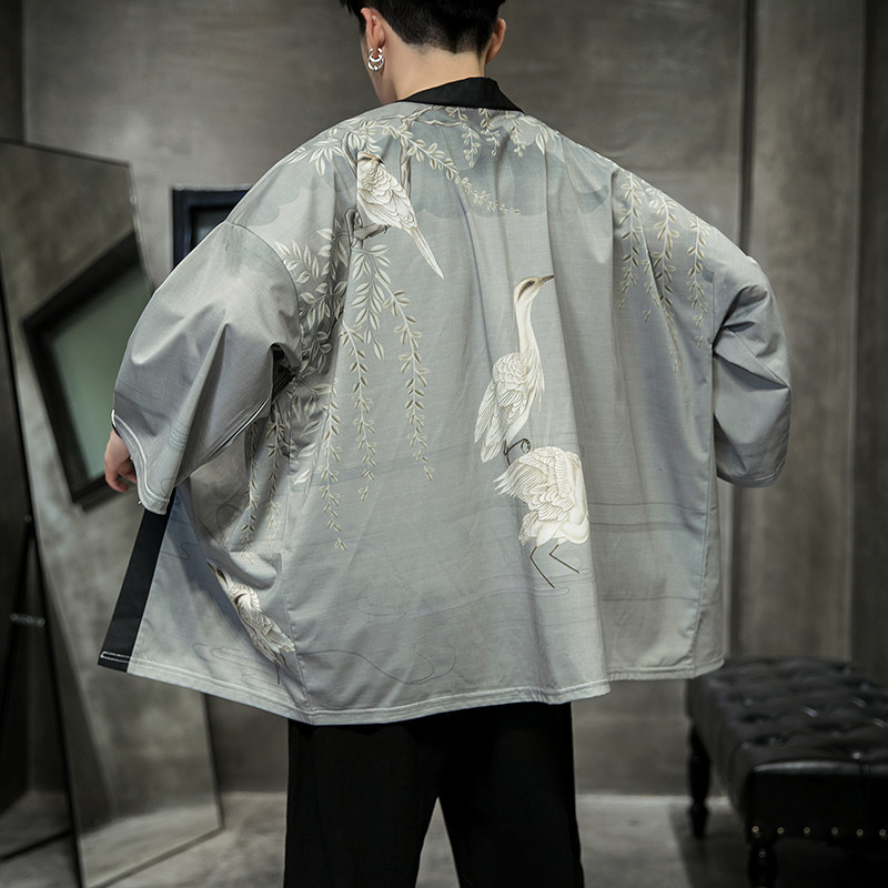 2025夏季新款风天鹅墨龙汉服开衫披风男DSA008-1K03P40,男装民族服装,电商A008-1