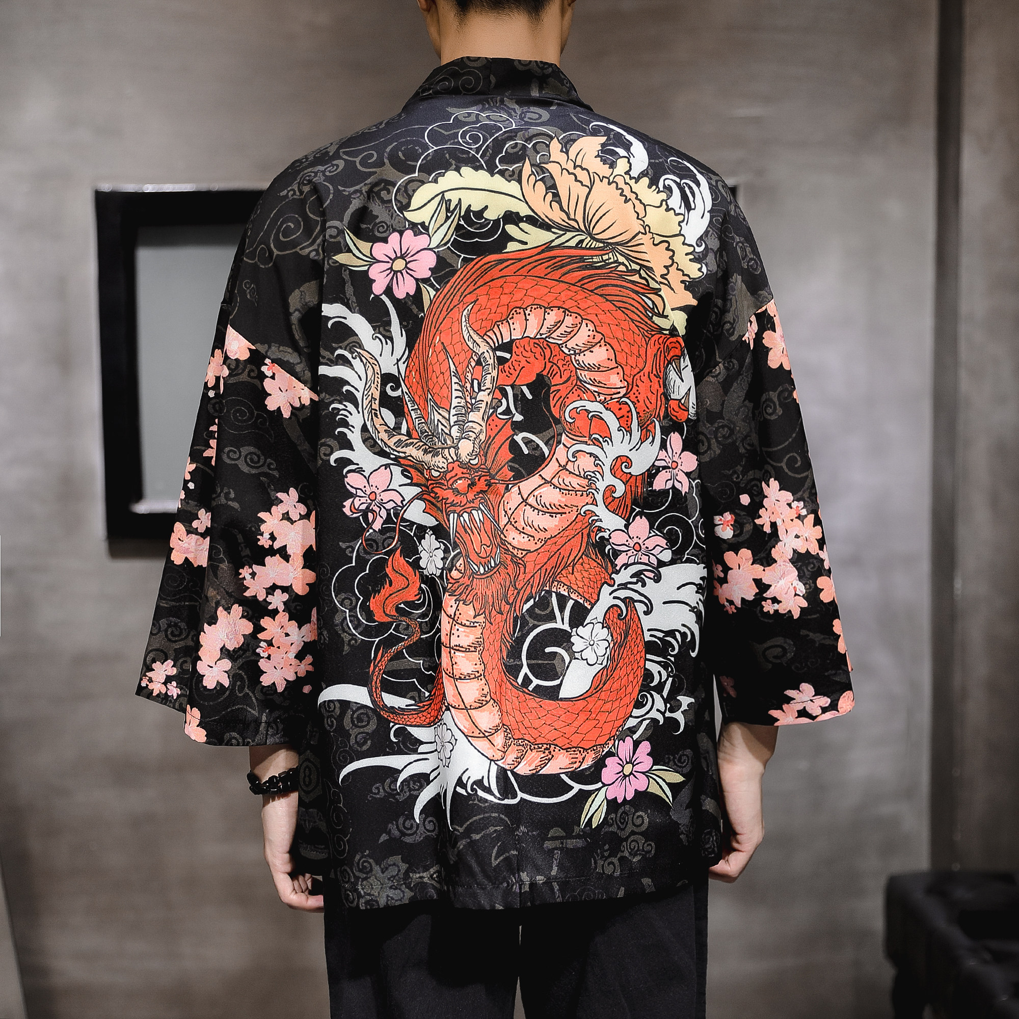 夏季新款风，龍图祥云和服开衫披风男款DSA008-1K88p40,男装卫衣,电商A008-1