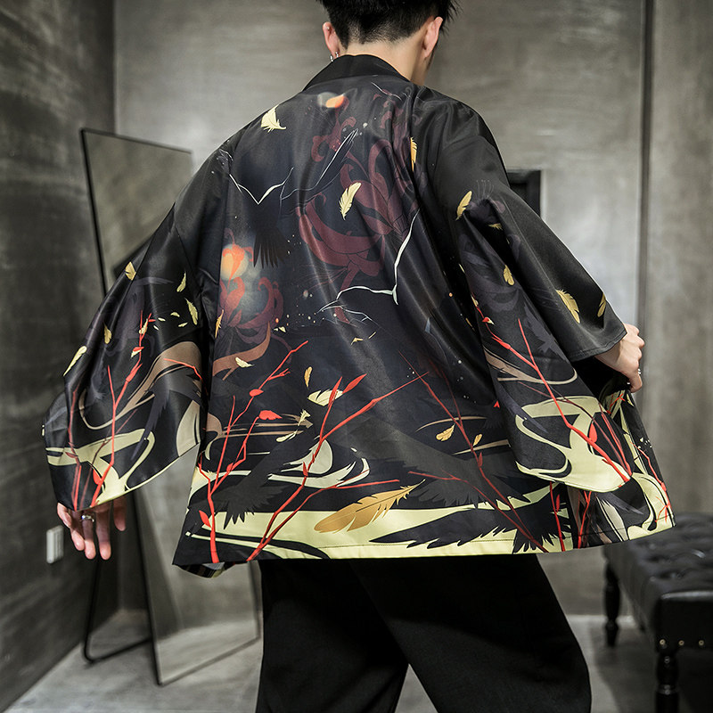 2025夏季新款风天鹅墨龙汉服开衫披风男DSA008-1K03P40,男装民族服装,电商A008-1