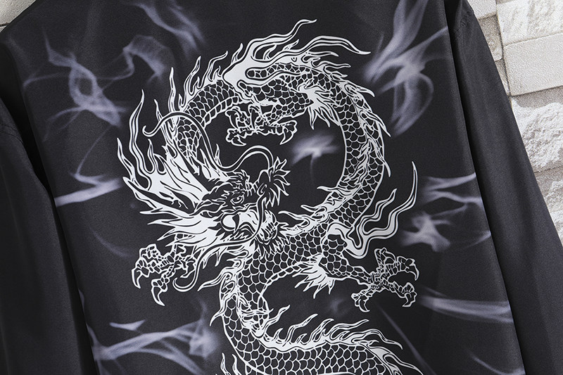 男士秋季新款风印花浮世白龙衬衫QT6006-S601-P45,男装衬衫,电商A008-1
