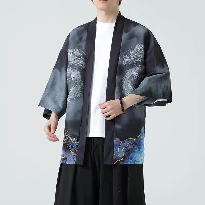 2025夏季新款风 印花汉服风衣开衫披风男DSA008-1K86 P40图片