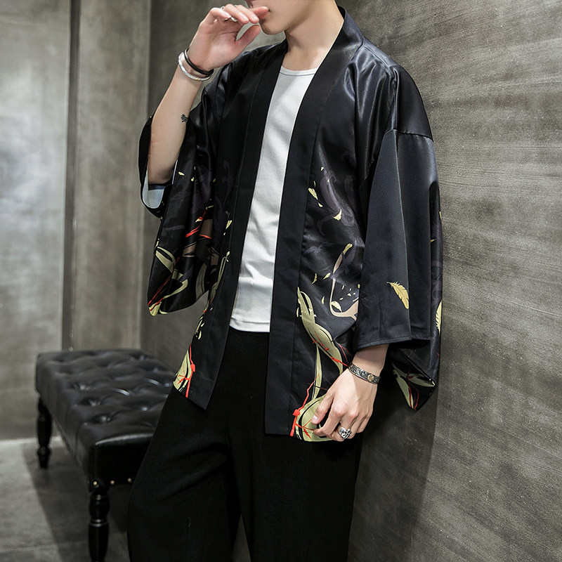 2025夏季新款风天鹅墨龙汉服开衫披风男DSA008-1K03P40,男装民族服装,电商A008-1