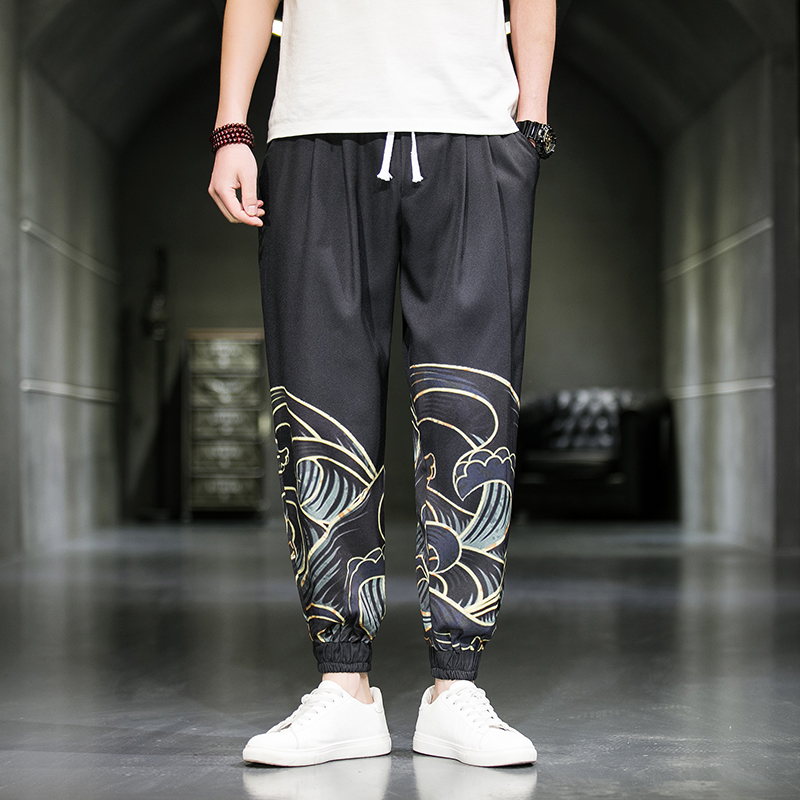 秋冬风男士裤子仙鹤锦鲤潮宽松裤DSA008-1-K161-P55，男装休闲裤，电商A008-1