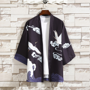 2025夏季新款风 双龙 逐日 和服开衫披风男6006K032p40，男装卫衣，电商A008-1