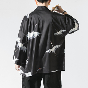 夏季新款风 仙鹤 柳楊 汉服服开衫披风男DSA008-1K07p40图片