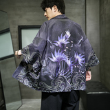 夏季新款风青叶仙鹤汉服开衫披风男DS-A008-1-K037p40，男装风衣，电商A008-1