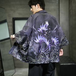 夏季新款风 青叶 仙鹤汉服开衫披风男DS-A008-1-K037p40图片