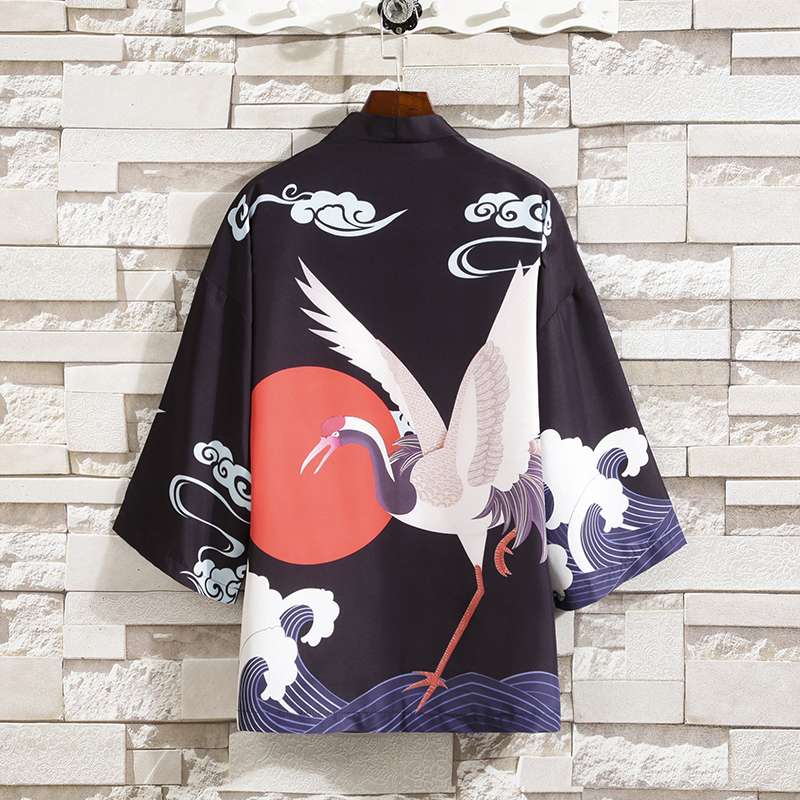 2025男士新款双龙仙鹤白防晒衣DSA008-1K032-P40，男装防晒衣，电商A008-1