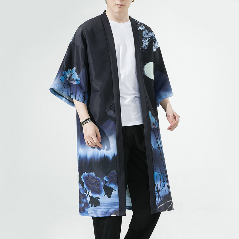 夏季风长款汉服开衫披风男DSA008-1-K207p48,男装风衣,电商A008-1
