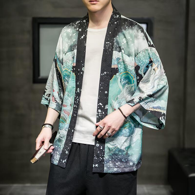 夏季新款风汉服开衫披风男DSA008-1K033p40,男装民族服装,电商A008-1