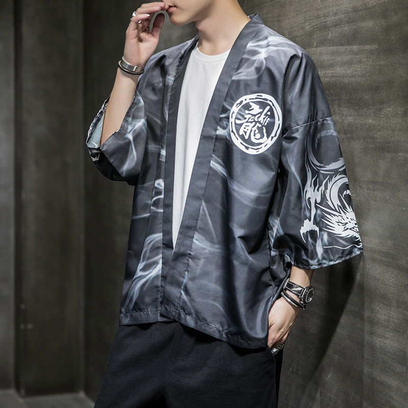 夏季新款风白龙武道天鹅汉服开衫披风男A008-1K56P40,男装民族服装,电商A008-1