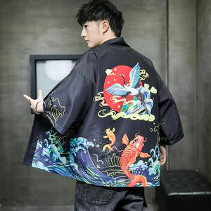 夏季新款风仙鹤 祥鹿汉服开衫披风男DS-A008-1-K93p40图片