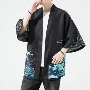 夏季新款风仙鹤 祥鹿汉服开衫披风男DS-A008-1-K93p40图片